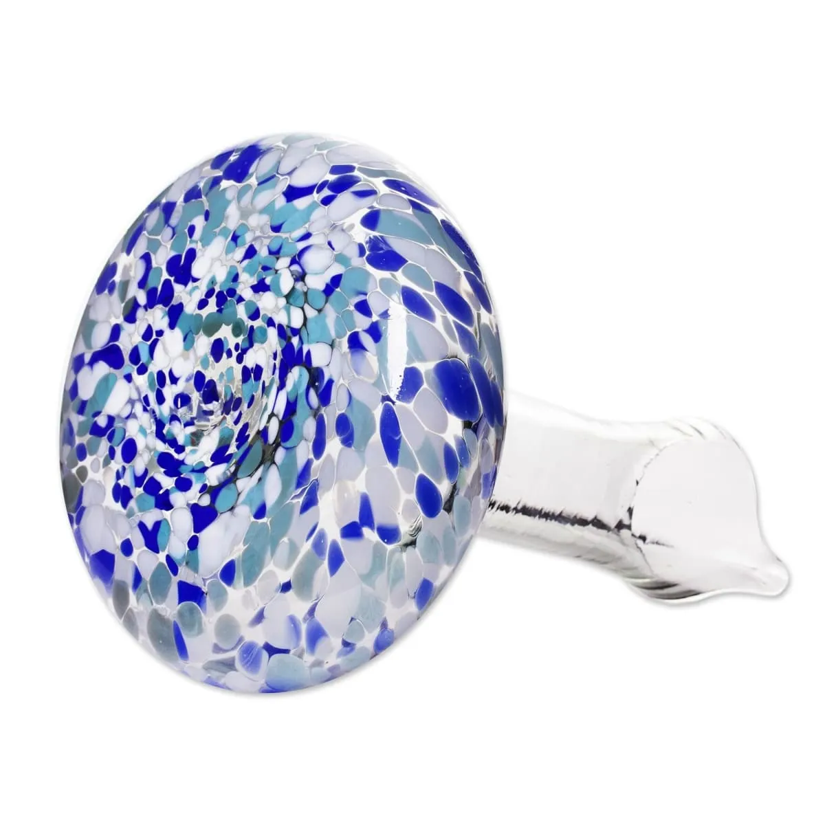 Novica Cool Water Handblown Glass Decanter