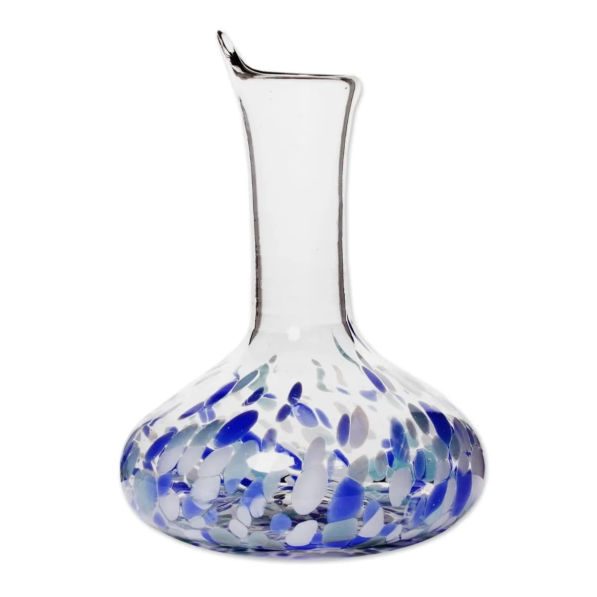 Novica Cool Water Handblown Glass Decanter