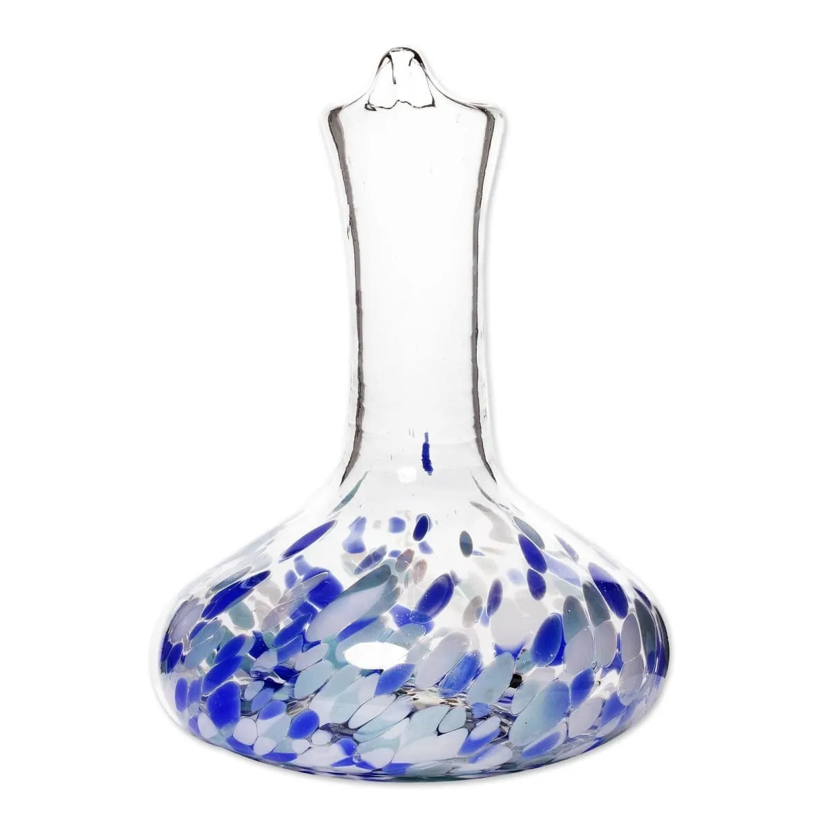 Novica Cool Water Handblown Glass Decanter