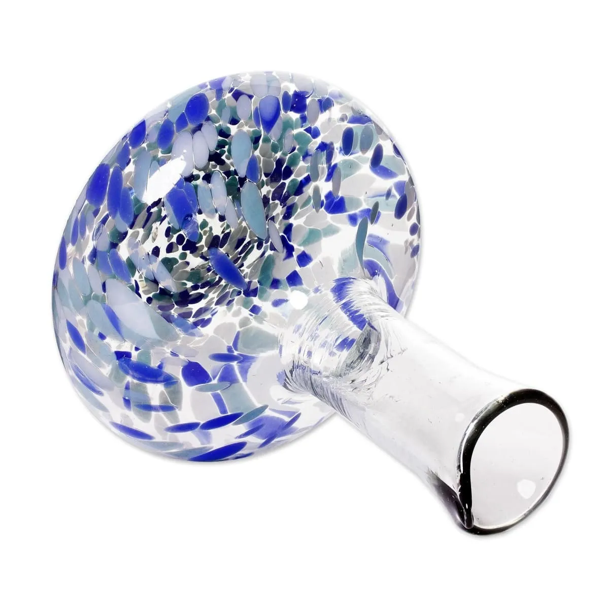 Novica Cool Water Handblown Glass Decanter