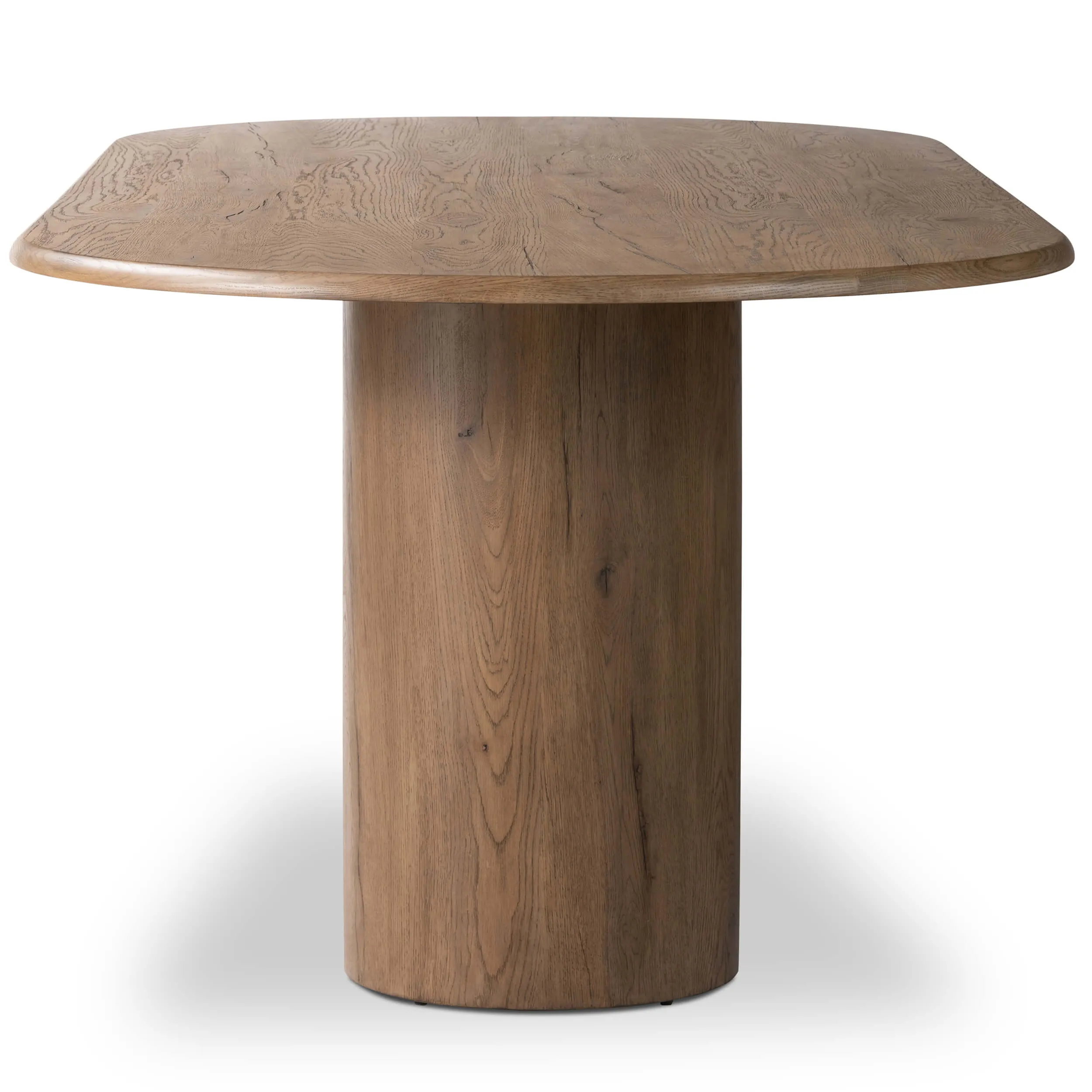 Olexey Oval Dining Table, Rubbed Light Oak