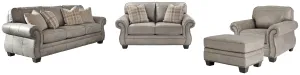 Olsberg Sofa, Loveseat, Chair and Ottoman in Steel