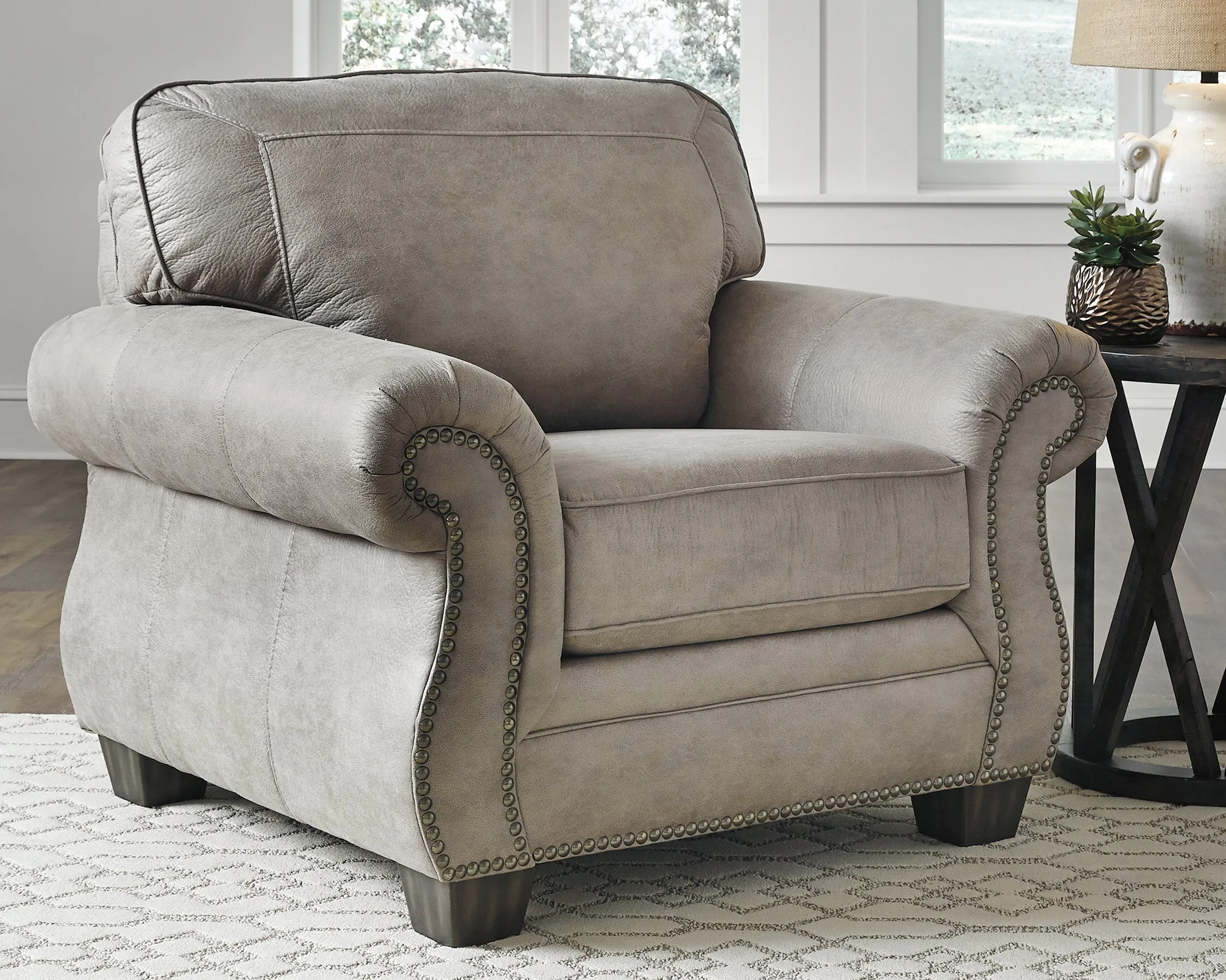 Olsberg Sofa, Loveseat, Chair and Ottoman in Steel