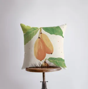Papaya Leaves | Gouache Painting | Food Pillow | Fruit | Abstract Still Life | Throw Pillow | Home Decor | Gift for Her | Pillow Cover