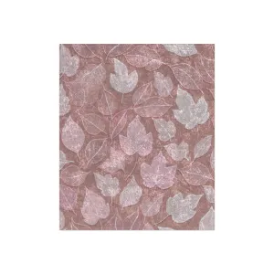 Pink Foliage Crushed Velvet Blanket