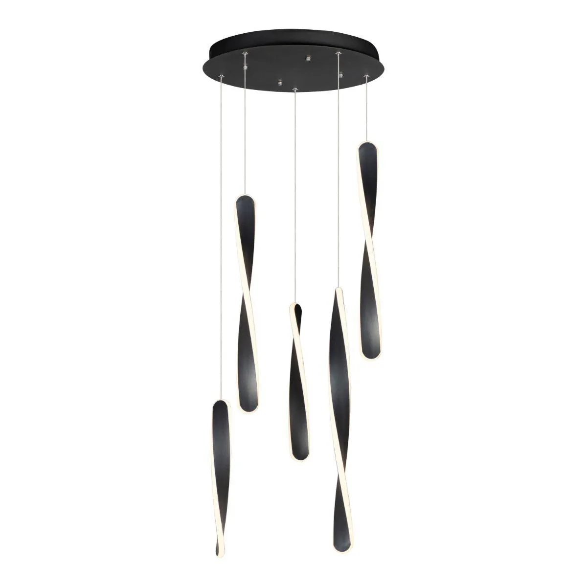 Pirouette 16 in. 5 Lights LED Pendant Light Black finish