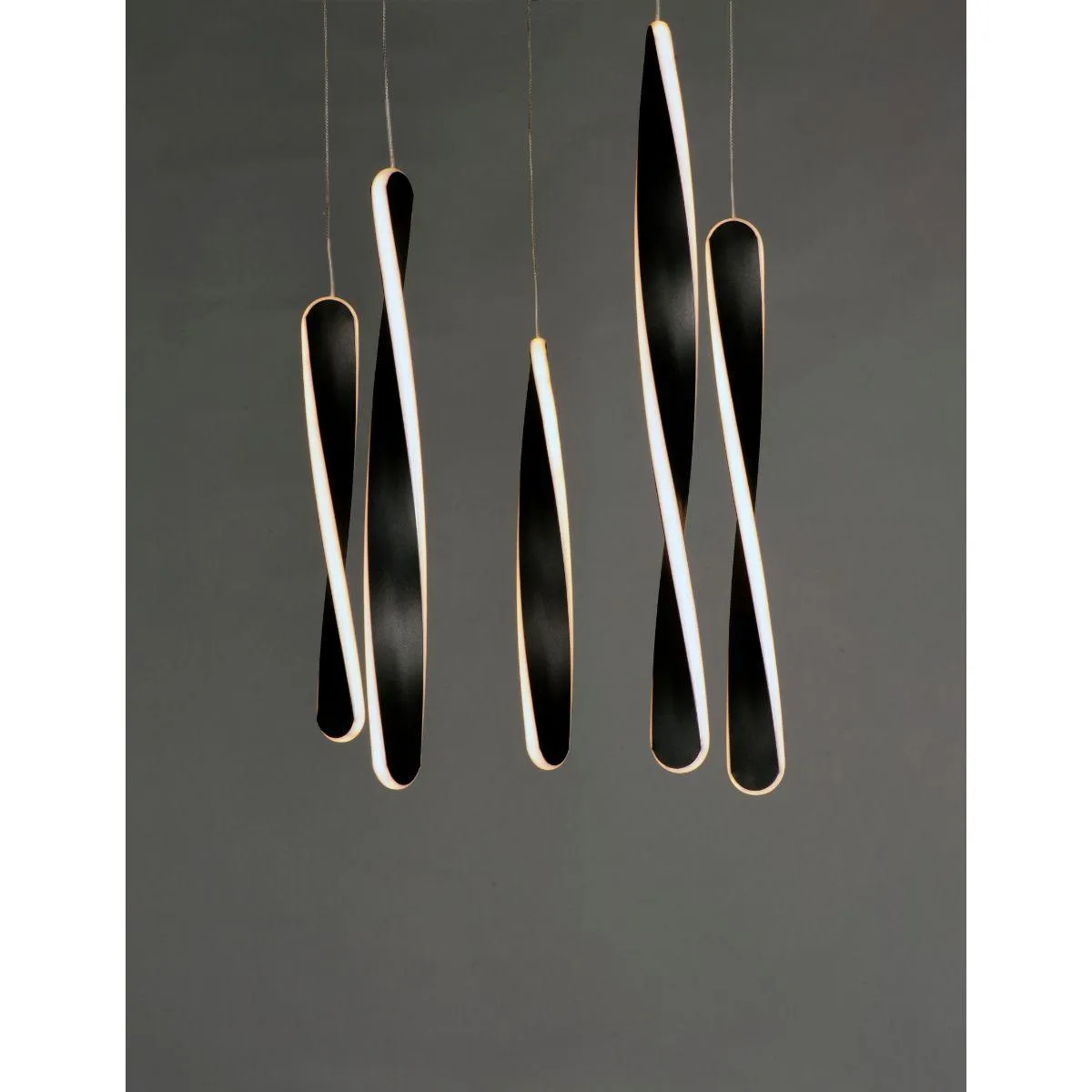 Pirouette 16 in. 5 Lights LED Pendant Light Black finish