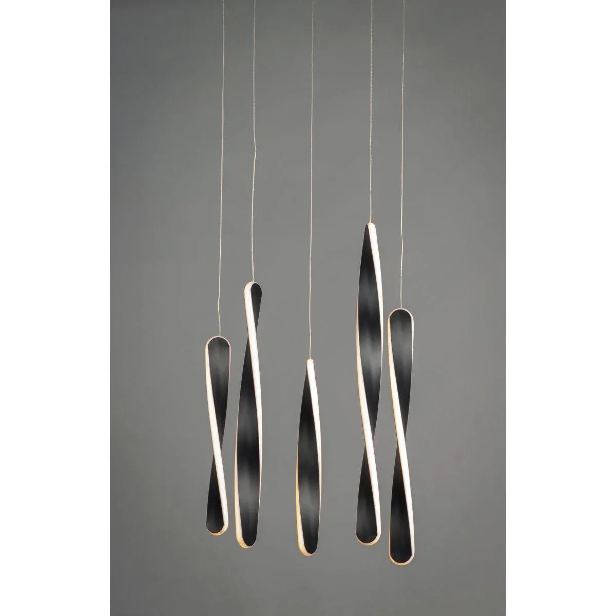 Pirouette 16 in. 5 Lights LED Pendant Light Black finish