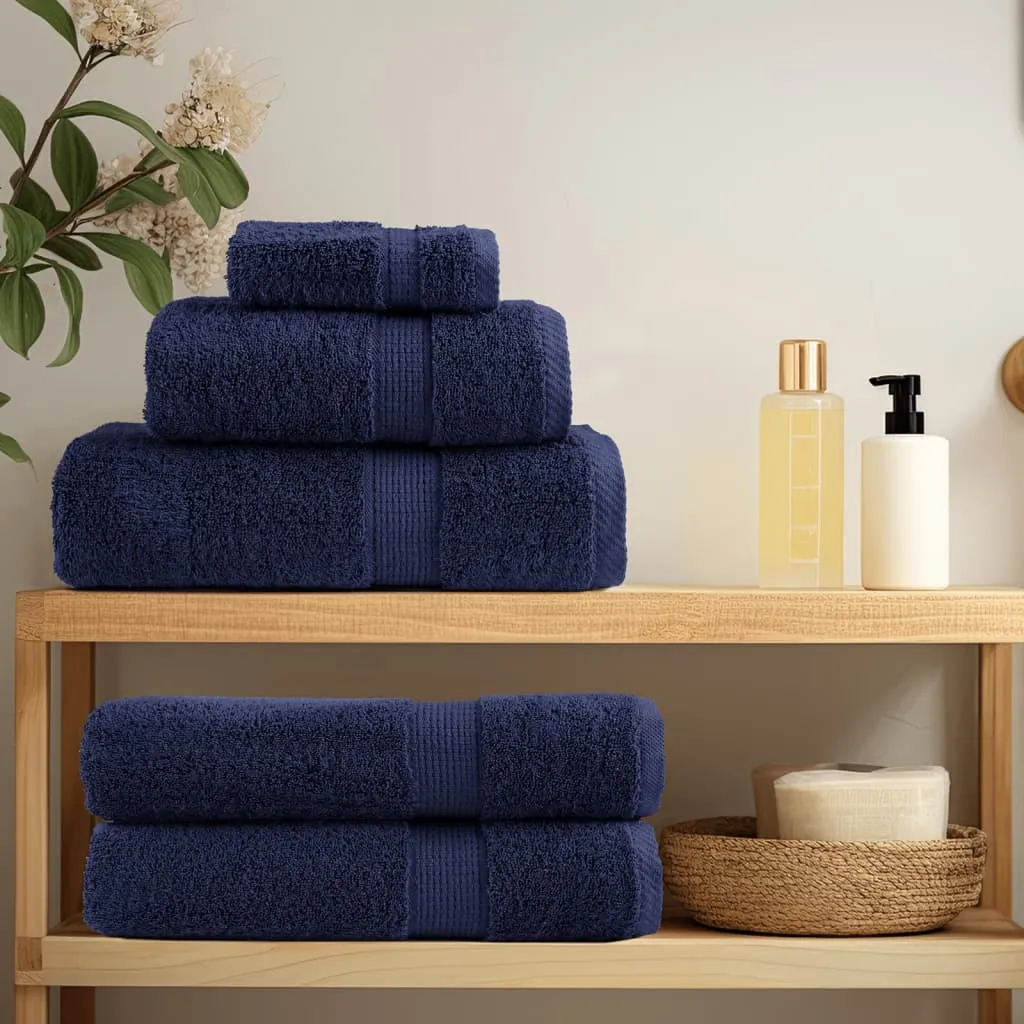 Premium Shower Towels 10pcs Navy Blue 70x140cm 600gsm 100% Cotton