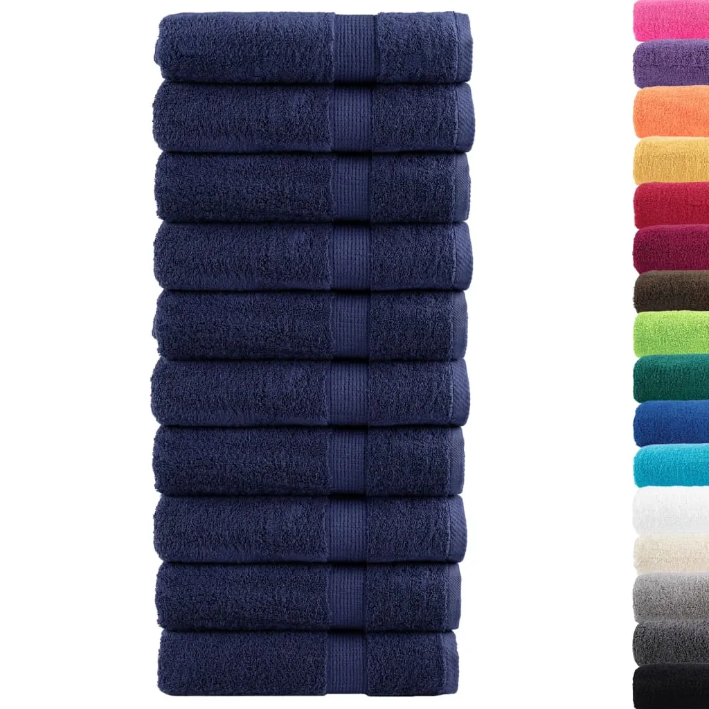 Premium Shower Towels 10pcs Navy Blue 70x140cm 600gsm 100% Cotton
