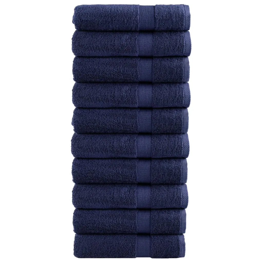 Premium Shower Towels 10pcs Navy Blue 70x140cm 600gsm 100% Cotton