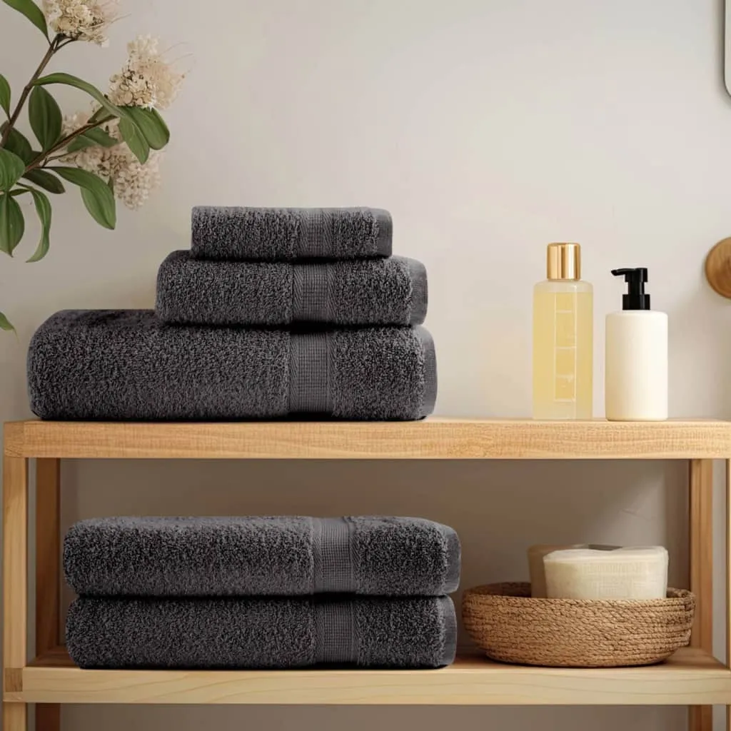Premium Towels 2pcs Anthracite 100x200cm 600gsm 100% Cotton