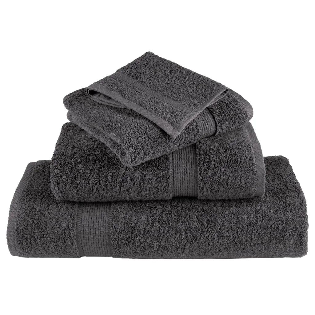 Premium Towels 2pcs Anthracite 100x200cm 600gsm 100% Cotton