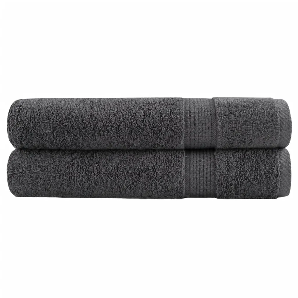 Premium Towels 2pcs Anthracite 100x200cm 600gsm 100% Cotton