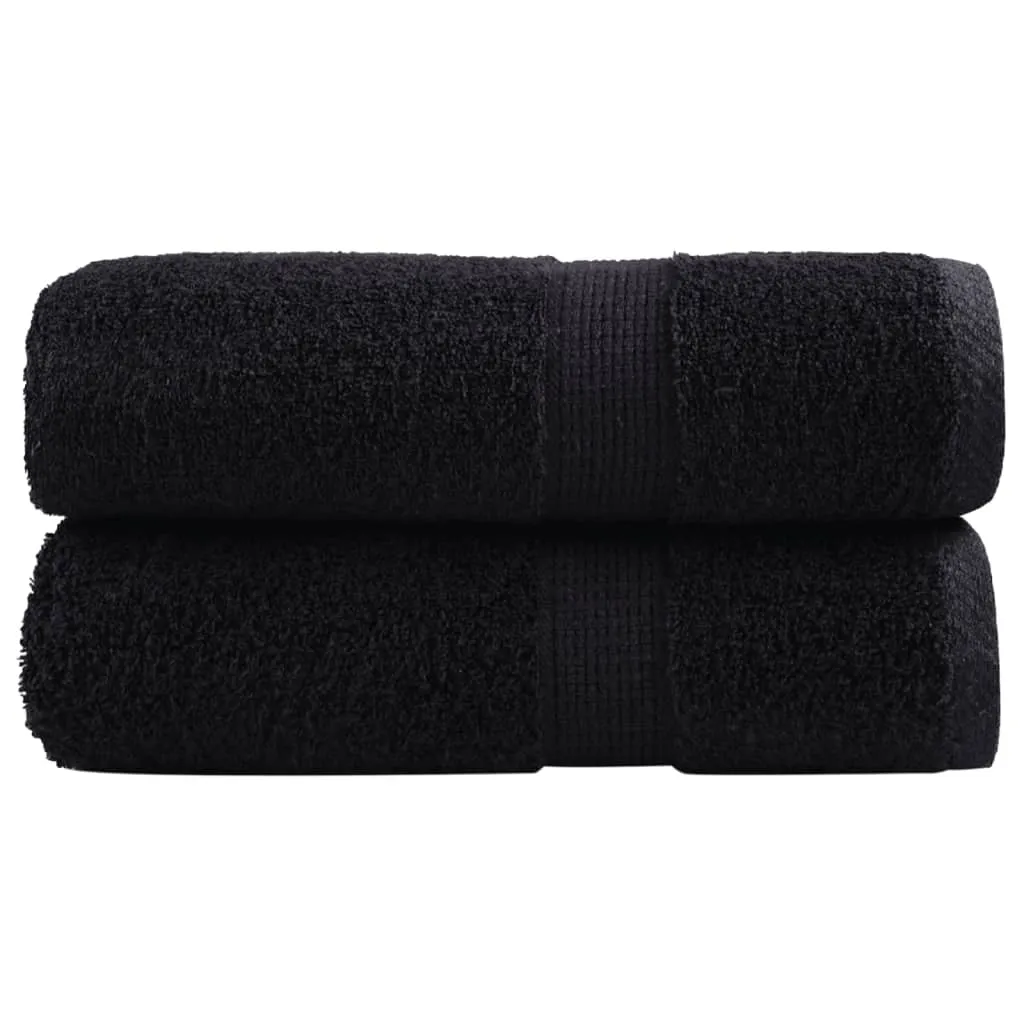 Premium Washcloths 2 pcs Black 30x30 cm 600 gsm 100% Cotton