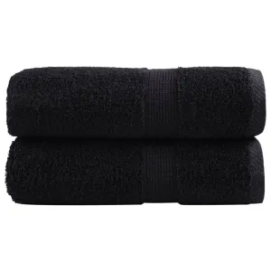 Premium Washcloths 2 pcs Black 30x30 cm 600 gsm 100% Cotton