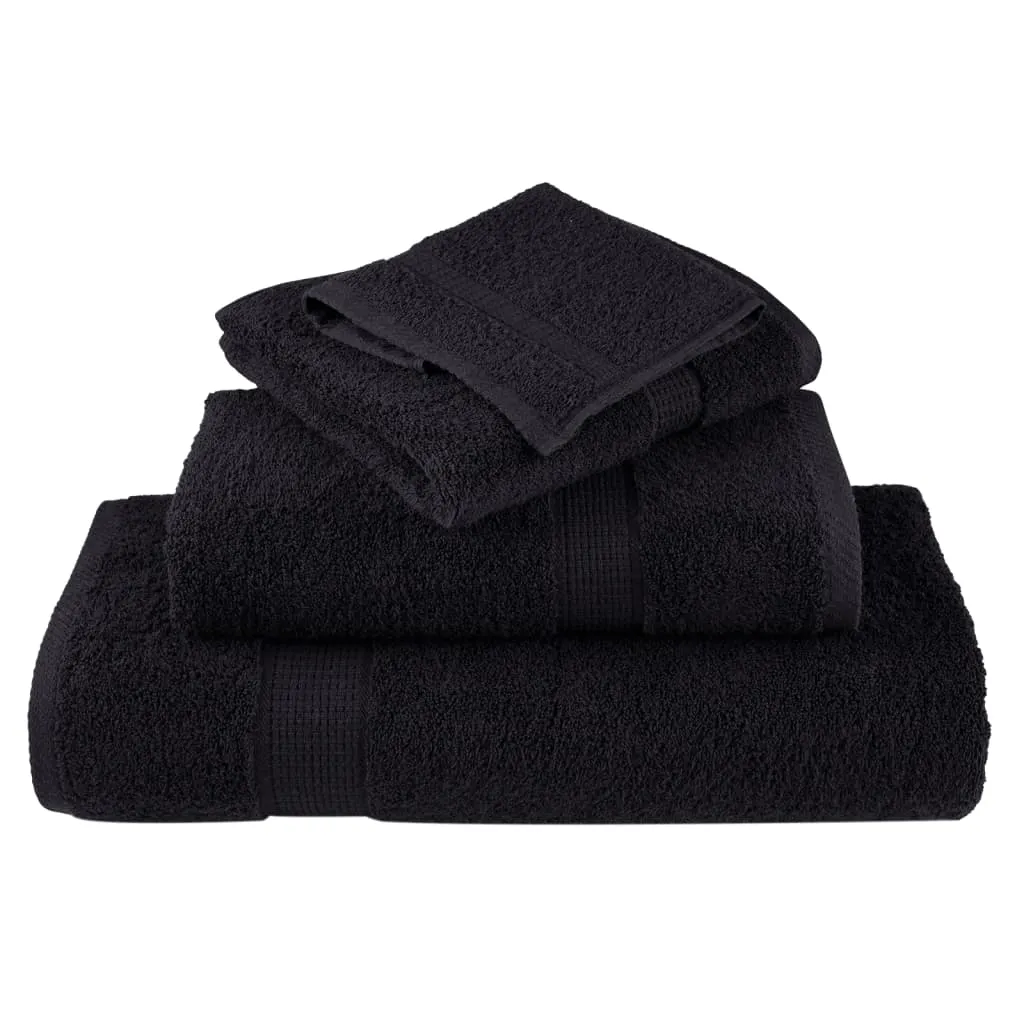 Premium Washcloths 2 pcs Black 30x30 cm 600 gsm 100% Cotton