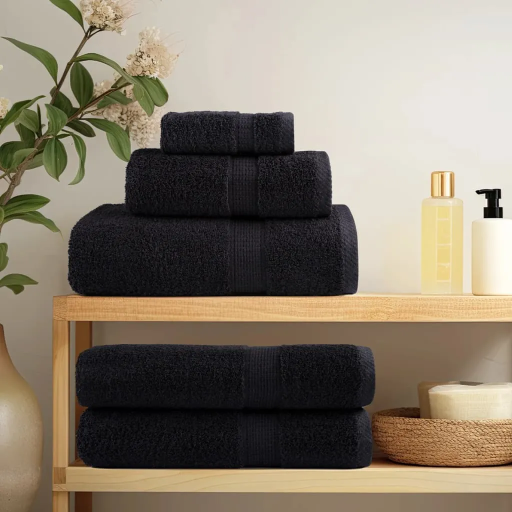Premium Washcloths 2 pcs Black 30x30 cm 600 gsm 100% Cotton