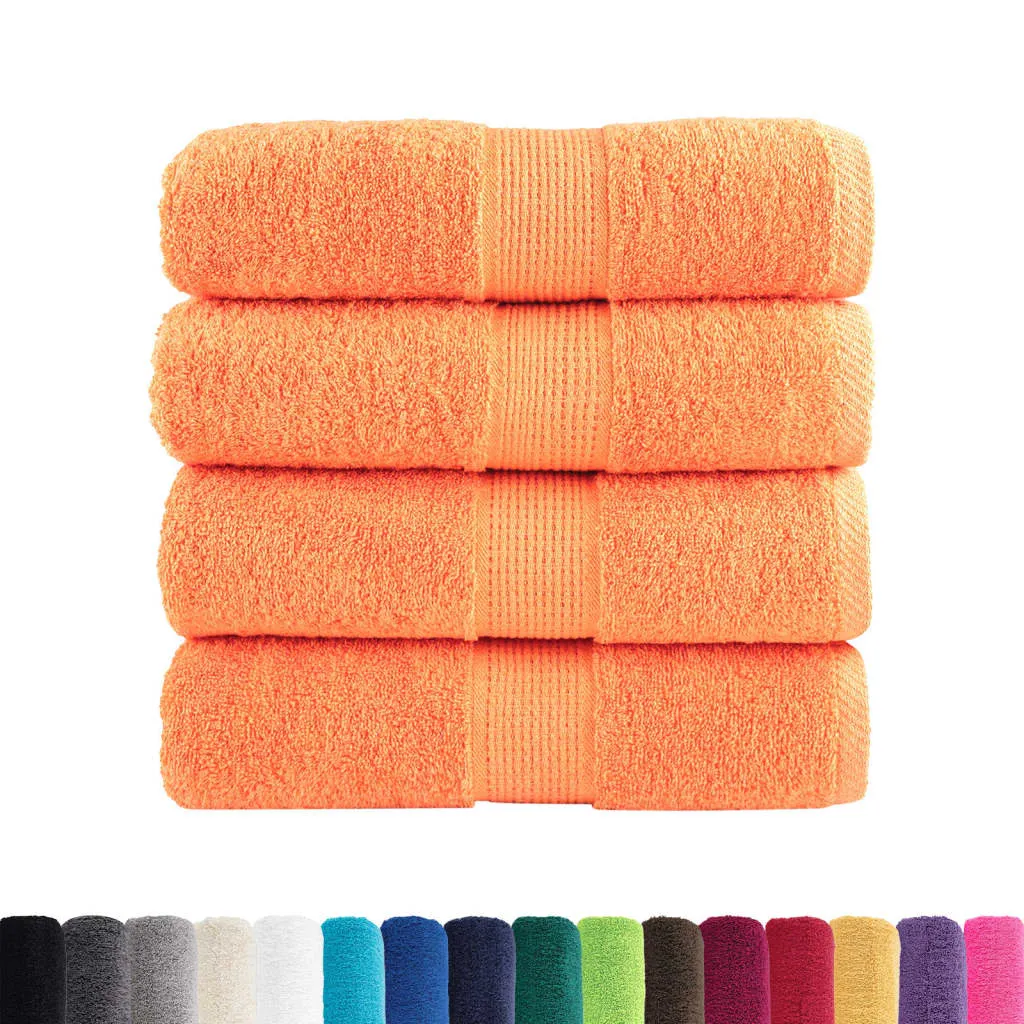 Premium Washcloths 4 pcs Orange 30x30 cm 600 gsm 100% Cotton
