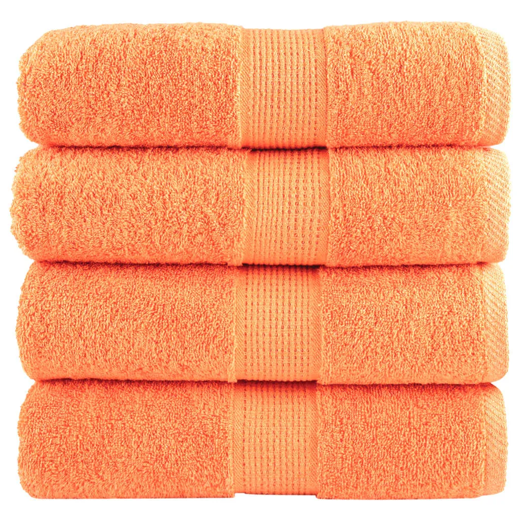 Premium Washcloths 4 pcs Orange 30x30 cm 600 gsm 100% Cotton