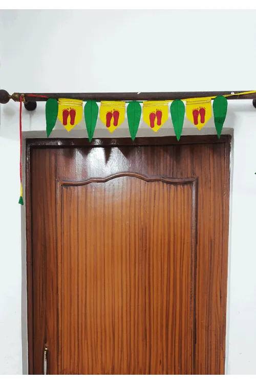 "Svatanya" Handcrafted Eco-Friendly Laxmi Feet & Mango Leaf Toran