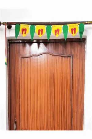 "Svatanya" Handcrafted Eco-Friendly Laxmi Feet & Mango Leaf Toran