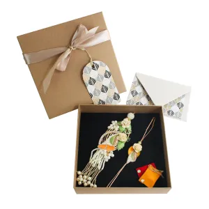 Rakhi, Card & Envelope in Kraft Gift Box