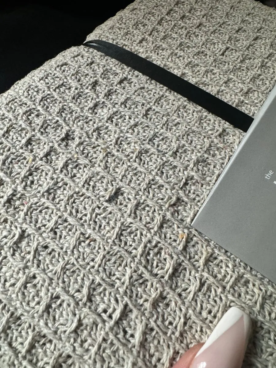 Recycled Cotton Honeycomb Throw / Picnic Blanket - Beige 152cm