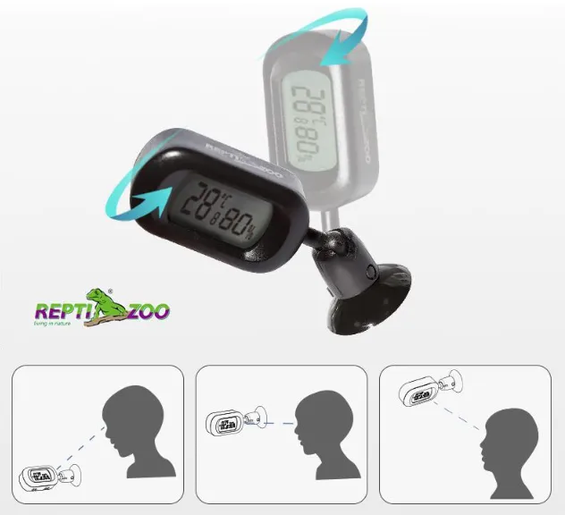 REPTIZOO 360 Rotation Digital Thermo-Hygrometer #SH128