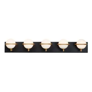 Revolve 34 in. 5 Lights LED Vanity Light Gold Finish