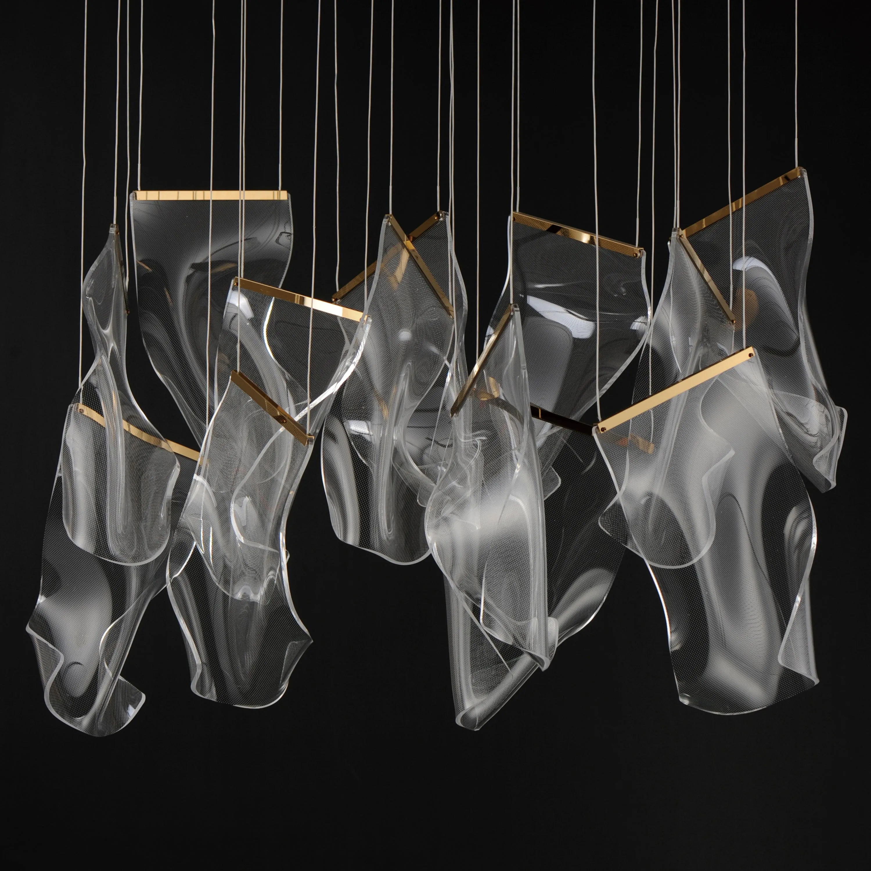 Rinkle 13-Light LED Pendant, 2,600 Lumens, 32W, 3000K CCT, 120V, Polished Chrome, French Gold or Brushed Gunmetal Finish