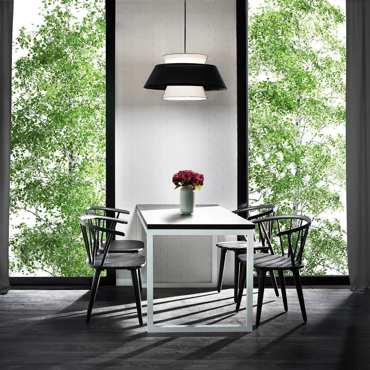 Rockabilly 26 in. LED Pendant Light Black Finish