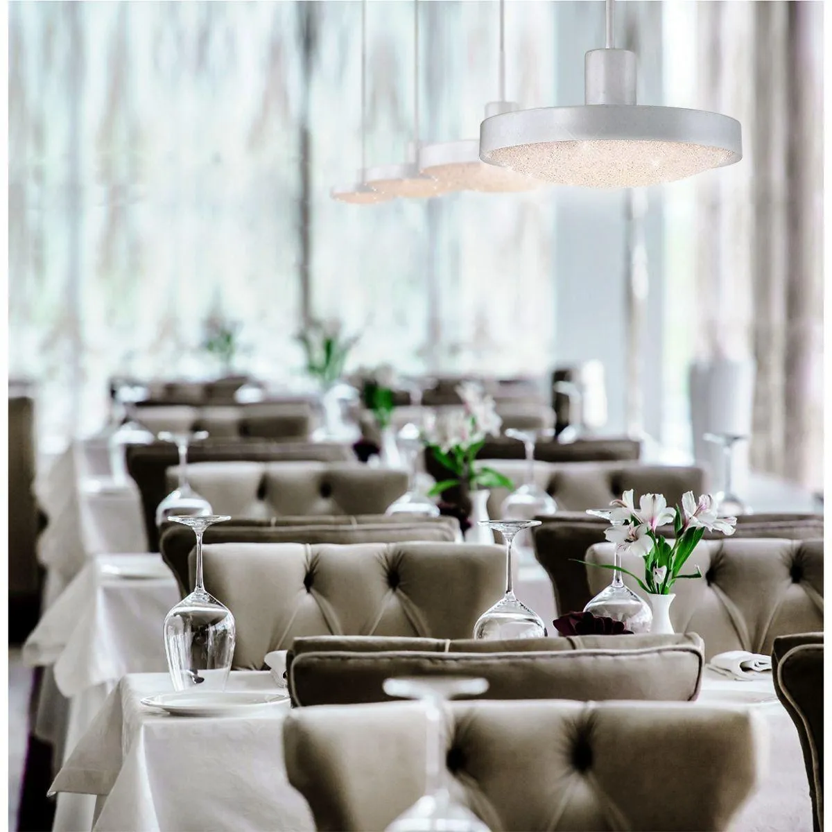 Sandstone 10 in. LED Pendant Light, 120V, 3000K White Finish