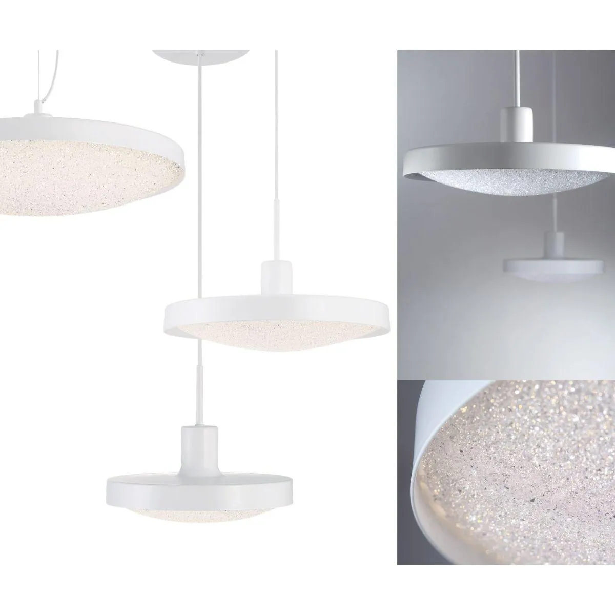 Sandstone 10 in. LED Pendant Light, 120V, 3000K White Finish