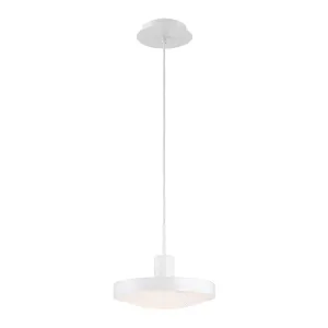 Sandstone 10 in. LED Pendant Light, 120V, 3000K White Finish