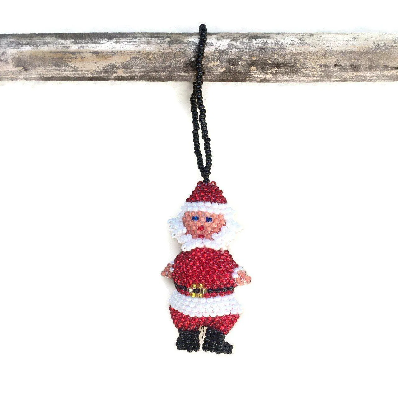 Santa Seed Bead Ornament - Guatemala