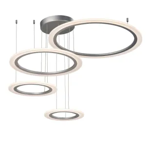 Saturn II 44 in. 4 Lights LED Pendant Light Silver finish