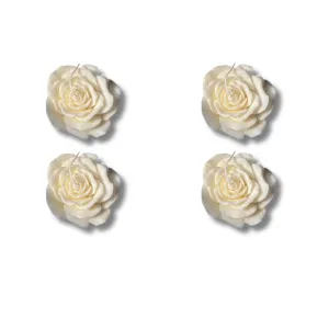 SCIIAN White Rose Candle | Rose Scented Candle | Premium SOYA Wax Blend | Table Decor | Rose Decorative Wax Candle | Diwali Decoration | Pack of 4