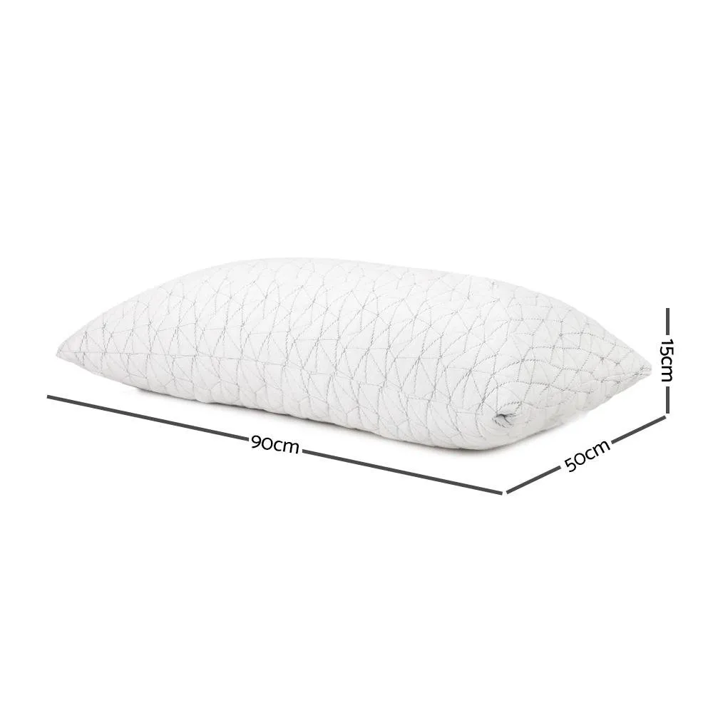 Set of 2 Rayon King Memory Foam Pillows