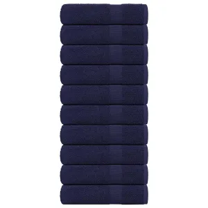 Shower Towels 10 pcs Navy Blue 70x140 cm 360 gsm 100% Cotton