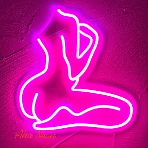 Sitting Female LED Neon Light Sign