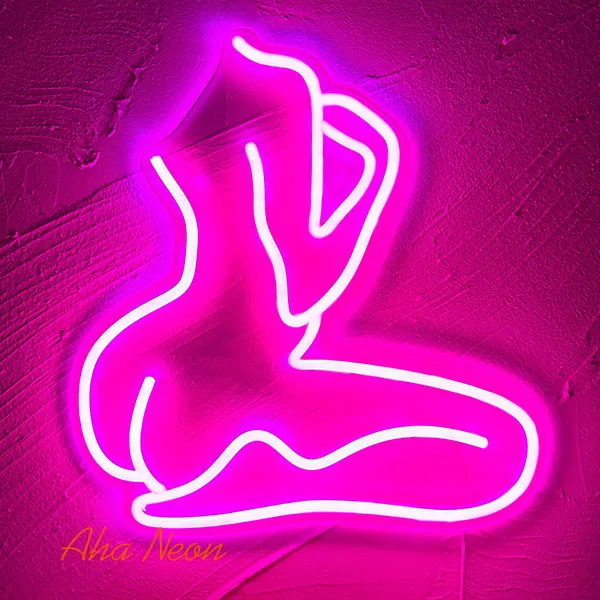 Sitting Female LED Neon Light Sign