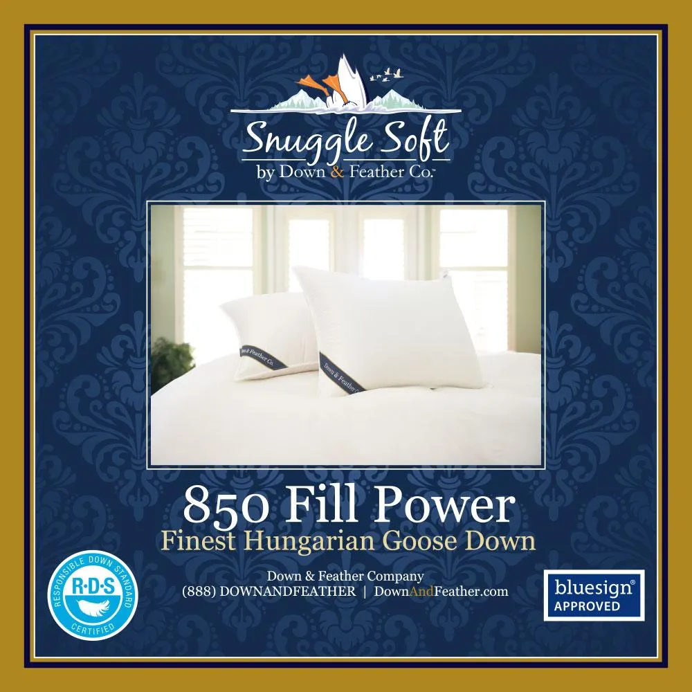 Snuggle Soft 850 Goose Down Pillow Queen Size - Extra Firm