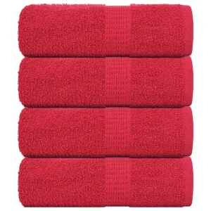 Soap Towels 4 pcs Red 30x30 cm 360 gsm 100% Cotton