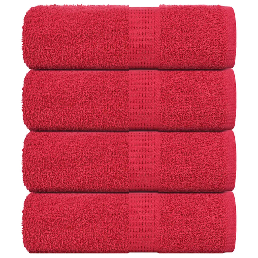 Soap Towels 4 pcs Red 30x30 cm 360 gsm 100% Cotton