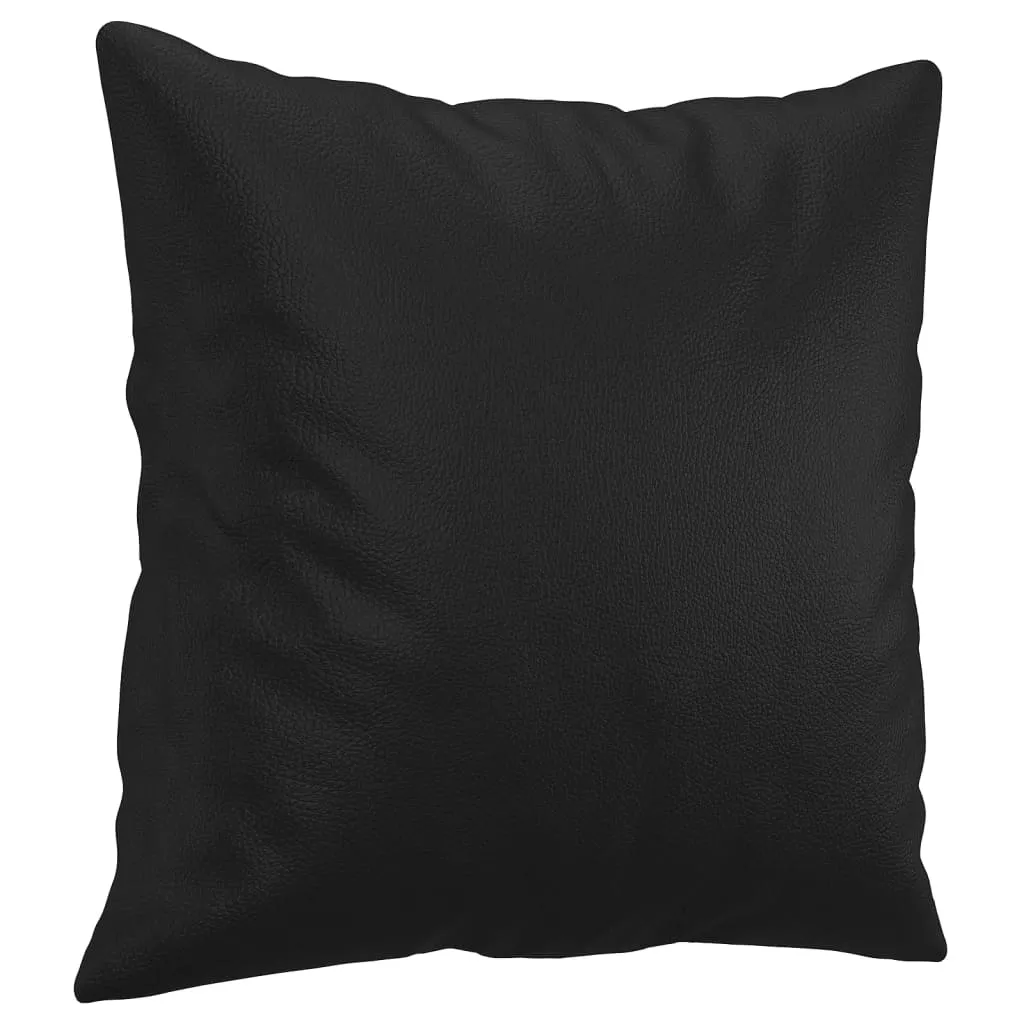 Sofa Loveseat Couch Sofa Settee with Throw Pillows Black Faux Leather