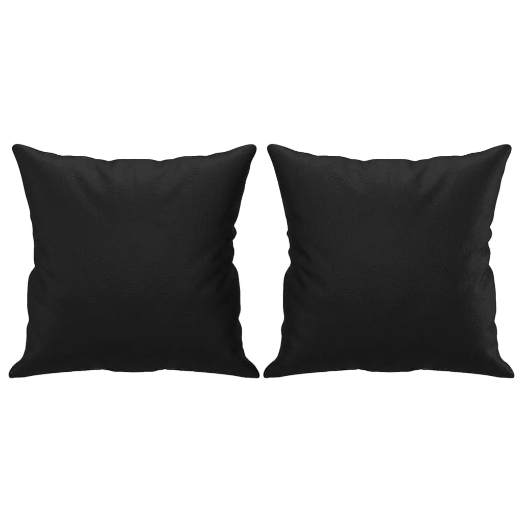 Sofa Loveseat Couch Sofa Settee with Throw Pillows Black Faux Leather