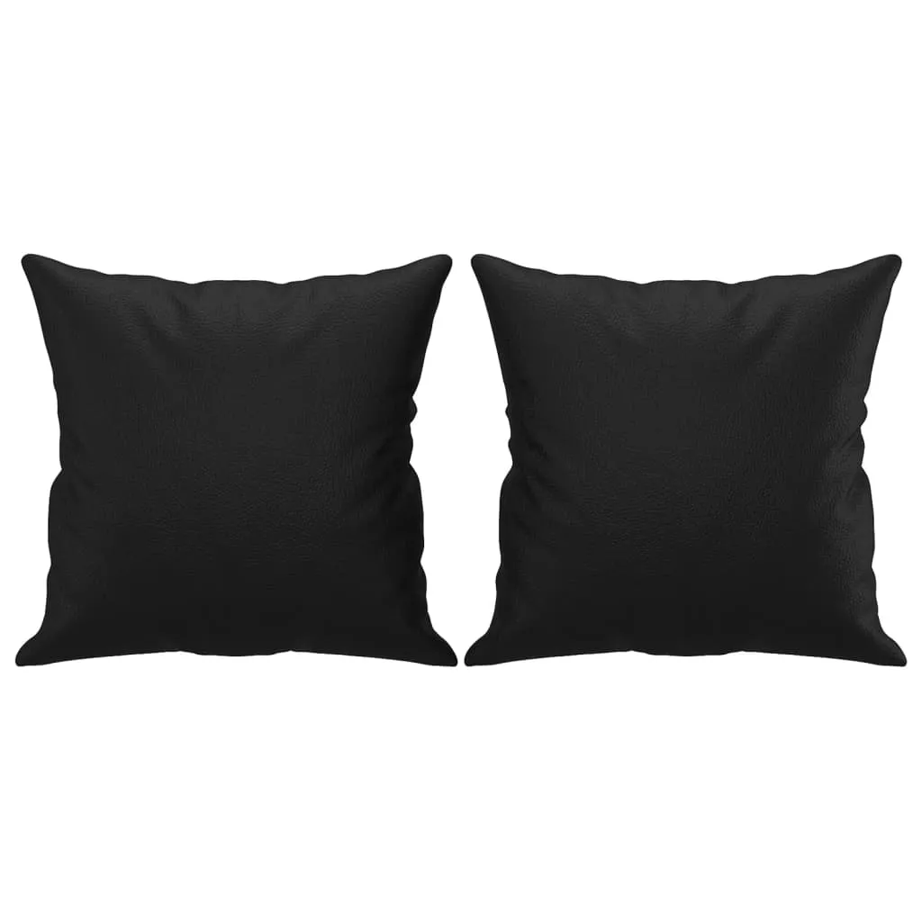 Sofa Loveseat Couch Sofa Settee with Throw Pillows Black Faux Leather