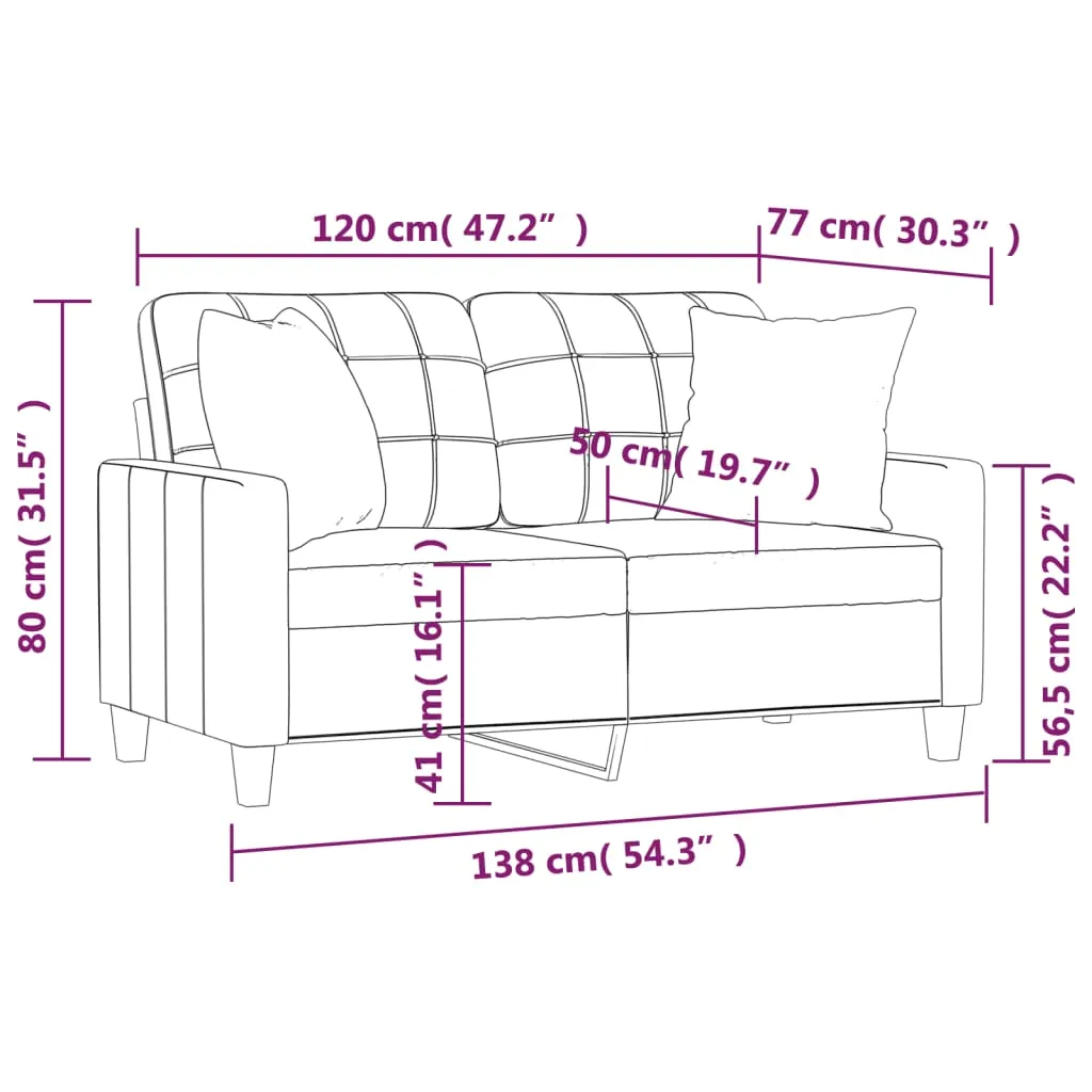 Sofa Loveseat Couch Sofa Settee with Throw Pillows Black Faux Leather