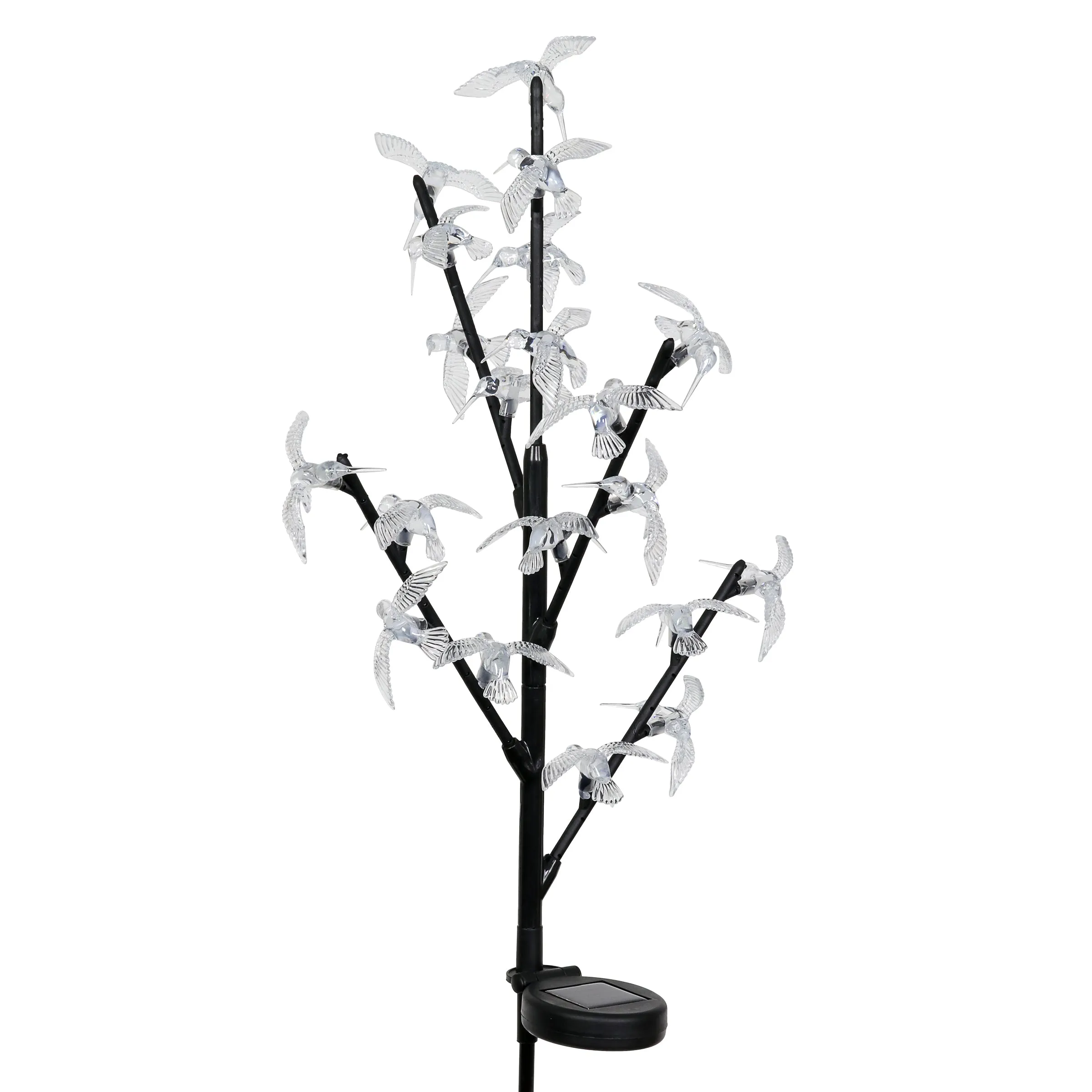 Solar Bird Branch Garden Stake with Twenty LED Lights, 13 by 38 Inches